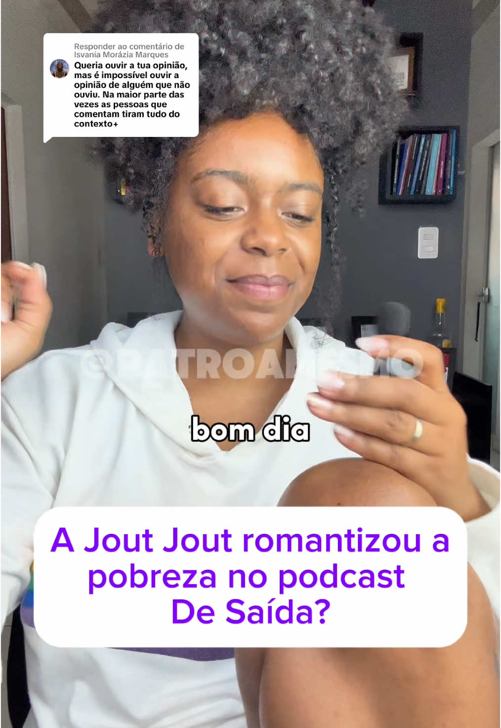 Respondendo a @Isvania Morázia Marques A saga da mulher que parou de terceirizar sua existência e foi acusada de “romantizar a pobreza”. #joutjout #patroamesmo #opinião #chicofrlitti #desaida #polemica 