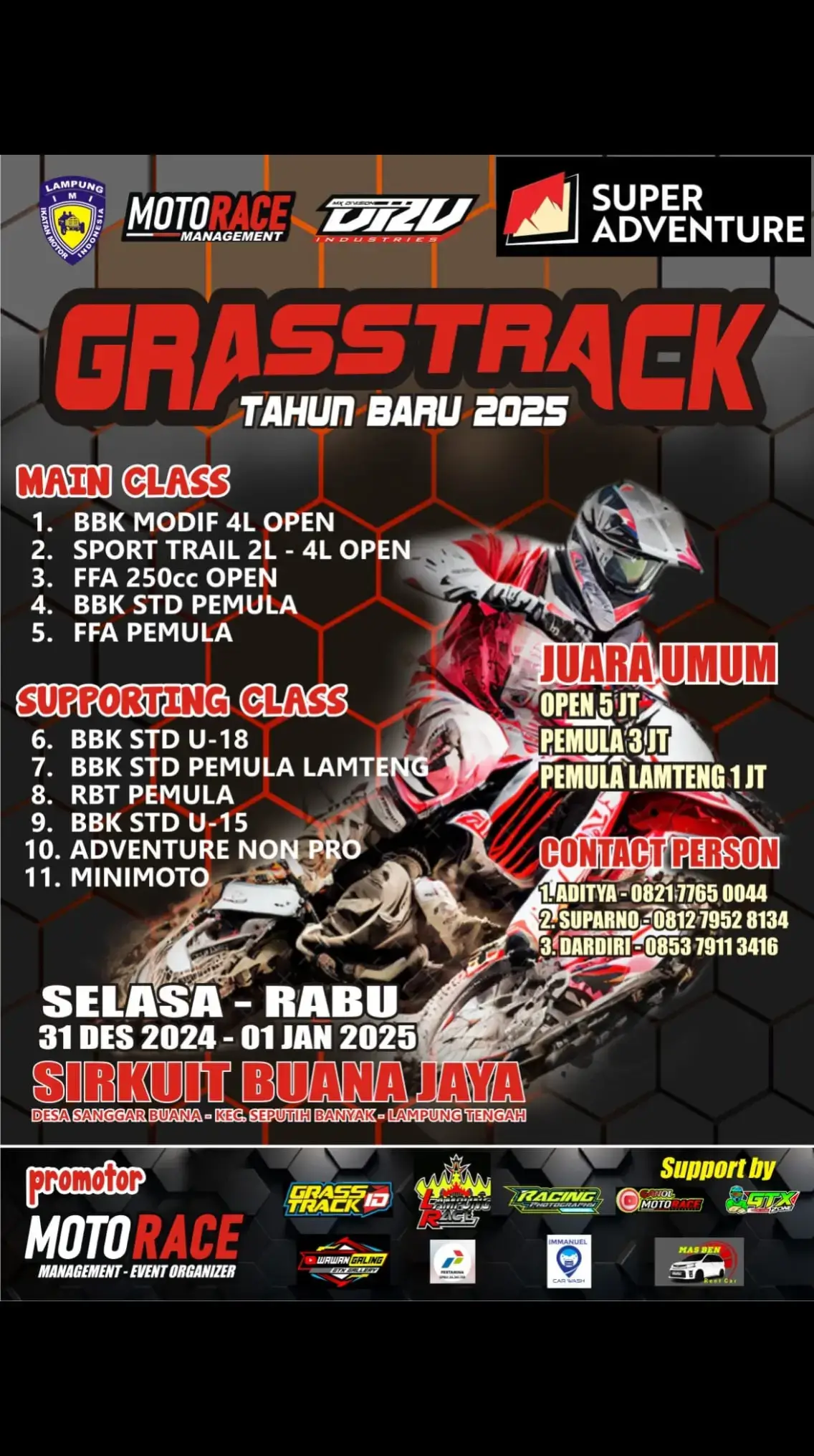 INFO TAHUN BARU!! @motorace_management  #grasstrack #grasstrack_id #gtxlampung #imilampung 