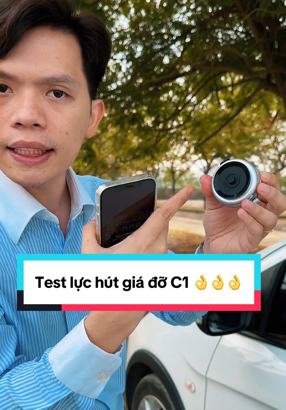 Trả lời @Nguyen Thanh Huy 20 Test lực hút giá đỡ C1 xem có rơi chục lần không anh em nhé 👌👌👌#bachauto 