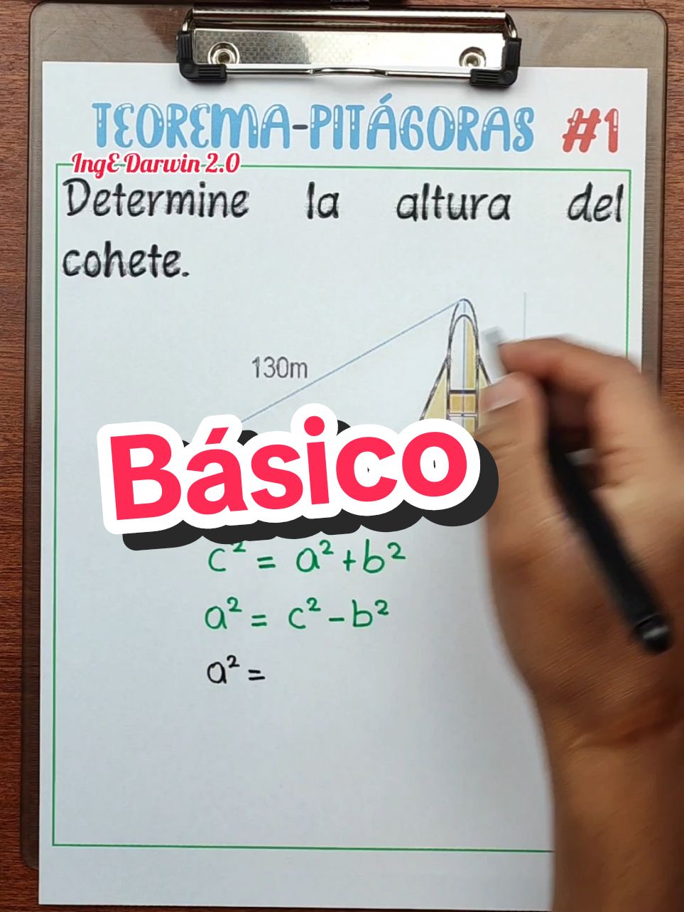 Altura de un cohete. 😌✌️ #ingedarwin #fyp #parati #fisica #teoremadepitagoras 