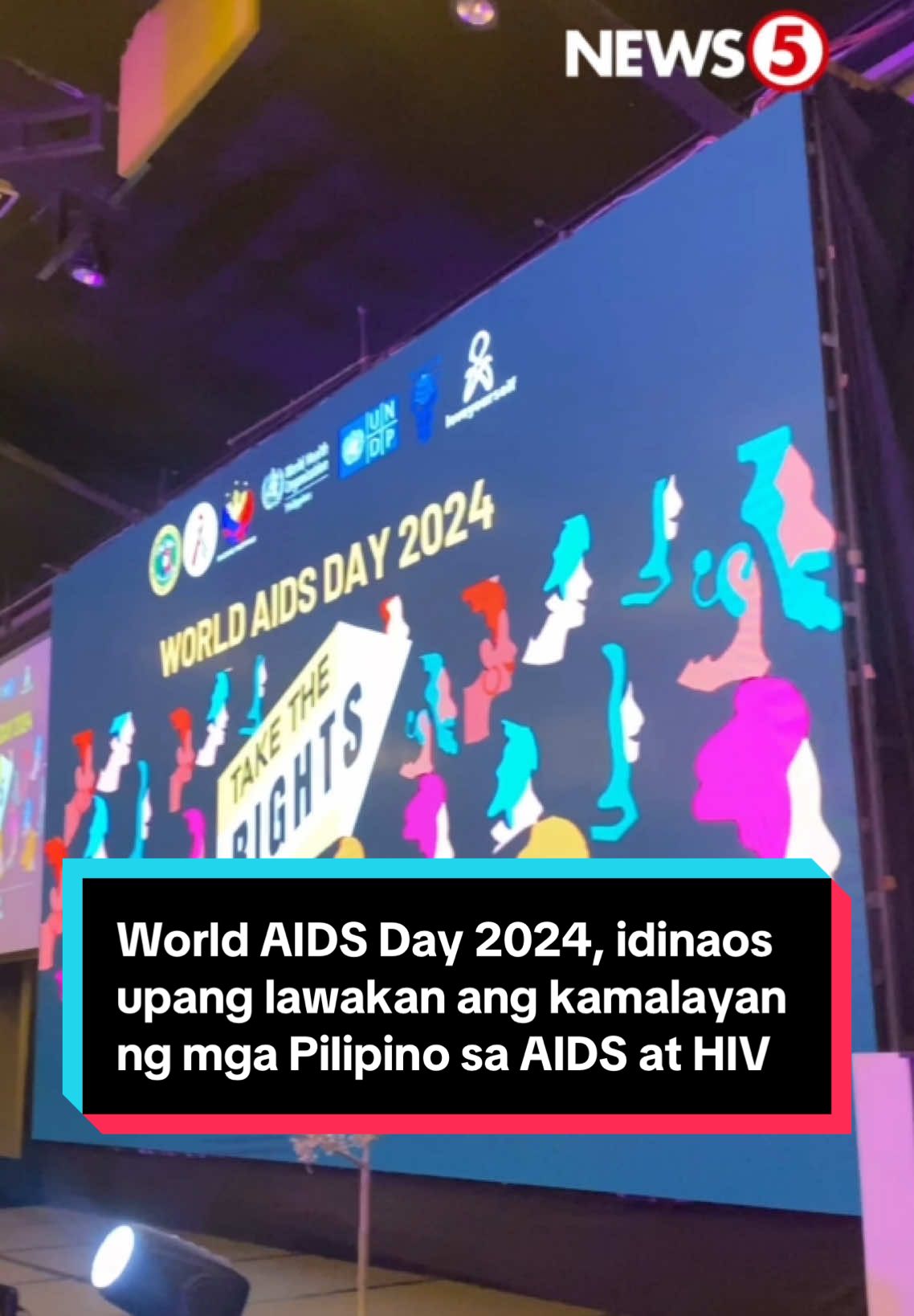 #N5DOriginals | Idinaos ang #WorldAIDSDay2024 kasabay ng paglulunsad ng #UequalsU campaign sa Pilipinas upang lawakan ang kamalayan ng mga Pilipino sa #AIDS at #HIV. Nakiisa rin dito ang ilang celebrity ambassadors gaya nina #PiaWurtzbach at #MarkkiStroem. #News5 | via Jansen Rodriguez