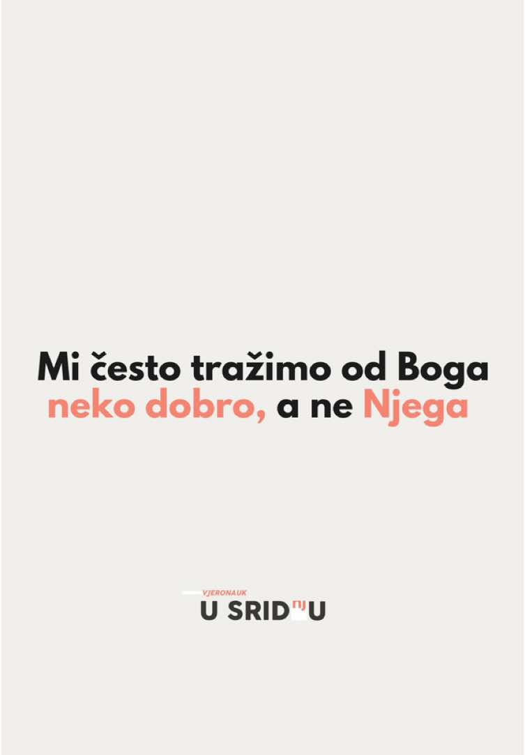 Traži Njega, a ne samo Njegove darove.  ❓Nije loše tražiti od Isusa nešto ili zamoliti Ga da ti pomogne, ali kad si zadnji put stao i zapitao se: želim li Isusa ili samo ono što mi On može dati? Često od Njega tražimo recepte za mir, odgovore i laka rješenja, a zaboravljamo tražiti Njega samoga. On nije tu samo da “popravi” naš život, već da ga ispuni svojom prisutnošću i ljubavlju. ❤️‍🔥Ako osjećaš da ti nedostaje snage za molitvu, ako je prošlo dugo od tvoje zadnje ispovijedi, ili jednostavno želiš nešto više – dođi!  Vjeronauk za mlade u Crkvi Gospe Loretske u Arbanasima je prilika da zajedno otkrivamo što znači stvarno živjeti svoju vjeru i graditi osoban odnos s Isusom! 📅Svaki petak u 20:15  📍Crkva Gospe Loretske Arbanasi 🫂Za srednjoškolce i studente “Tražite najprije Kraljevstvo Božje i pravednost njegovu, a sve drugo će vam se dodati.” (Mt 6,33) #fyp #f #salezijanci #zadar #zadarcroatia #zadar_region 