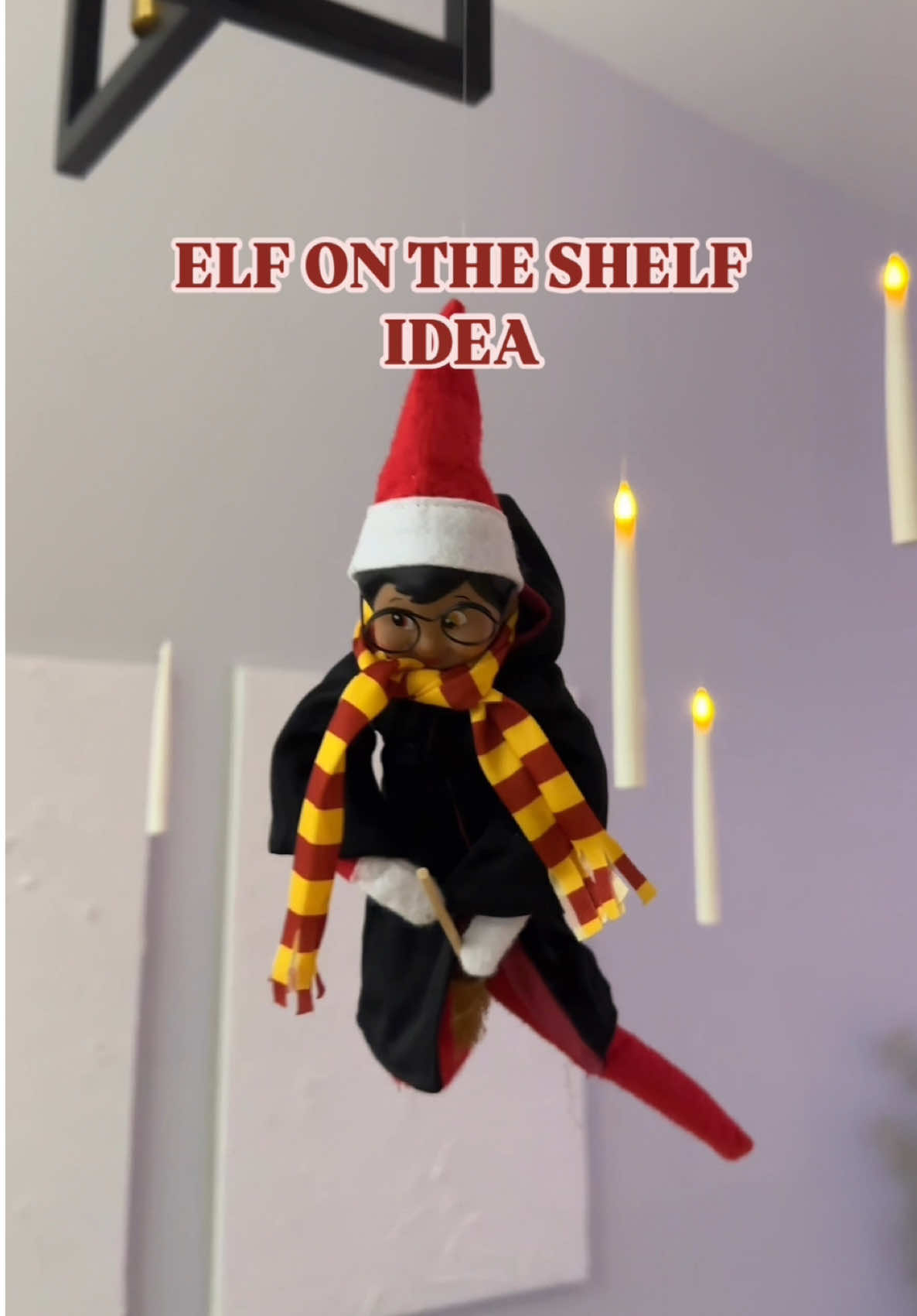 Harry is that you? This has to be my favorite Elf On The Shelf l've ever done! All items in my Amazon Storefront  #elfontheshelf #elfontheshelfideas #harrypotter #potterhead #easyelfontheshelfideas