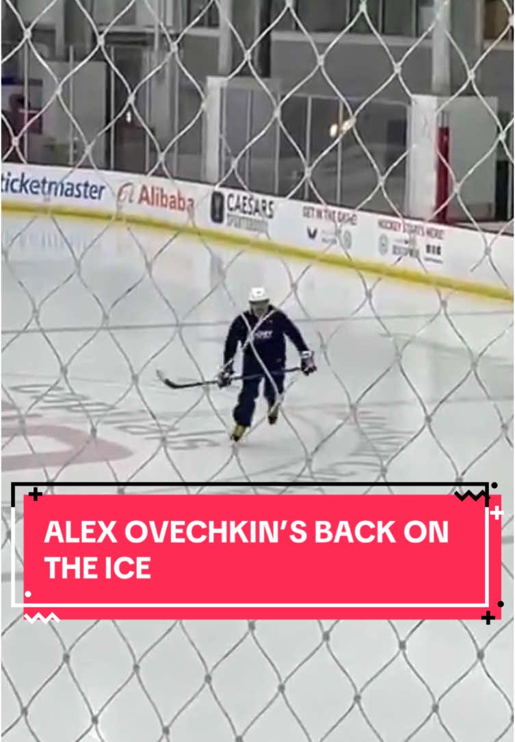 Alex Ovechkin hit the ice ahead of monday morning’s practice. #NHL #hockey  (h/t @tarek_elbashir / x)