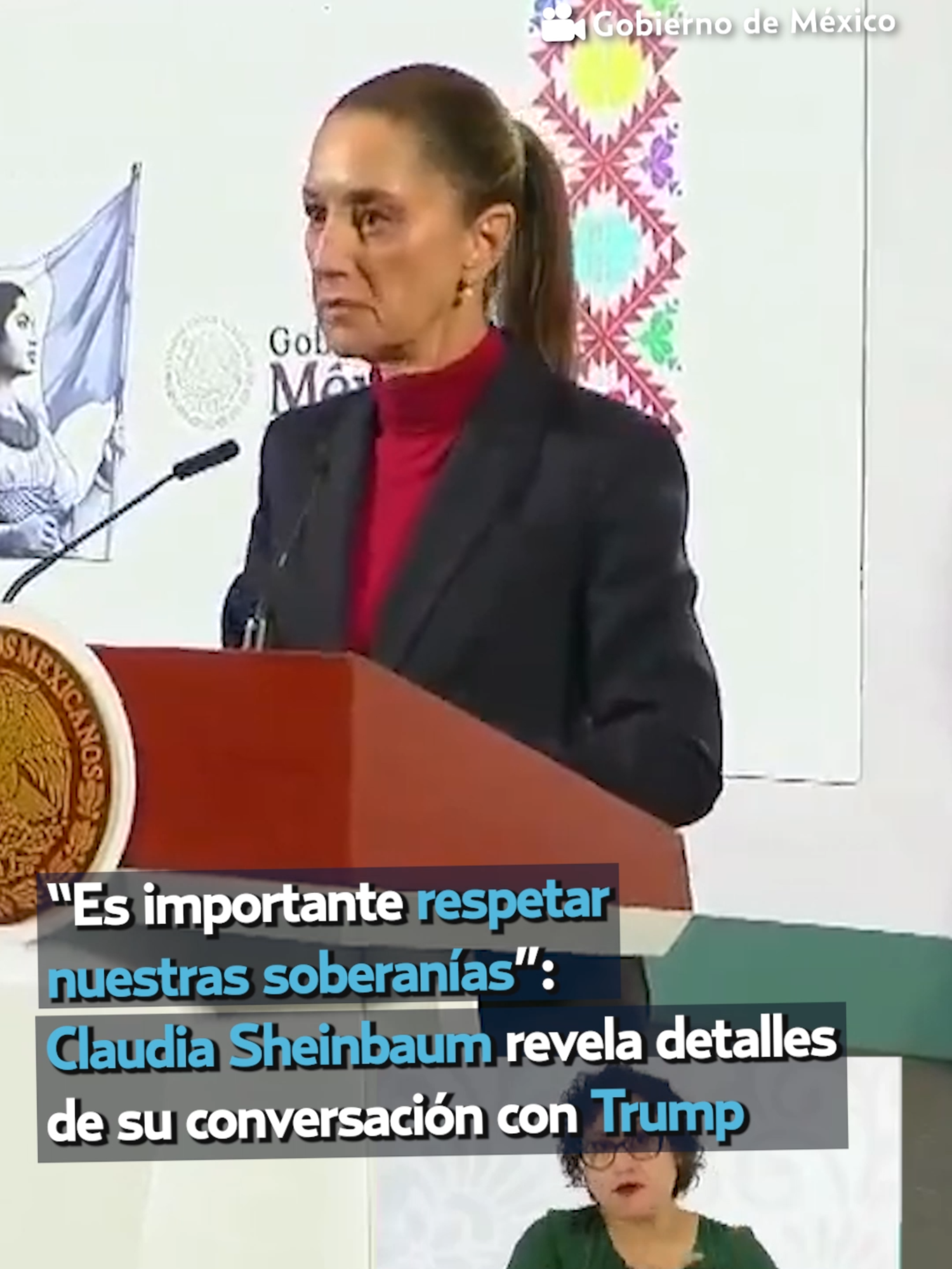 La presidenta #claudiasheinbaum informó que en la llamada que tuvo con #donaldtrump se habló del tema de seguridad y detacó la importancia de compartir información respetando las soberanías