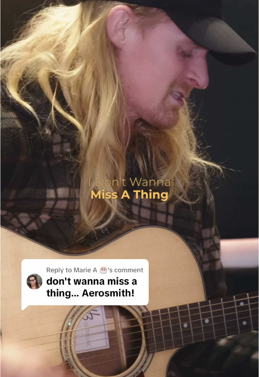 Replying to @Marie A 🎂 this one has sat in my drafts for a little too long now. Apologies! Thanks so much for the request!!  Great shout! Love this one! #aerosmith @Aerosmith #idontwanttomissathing #coversong #acousticcovers #request #fyp #coversongs 