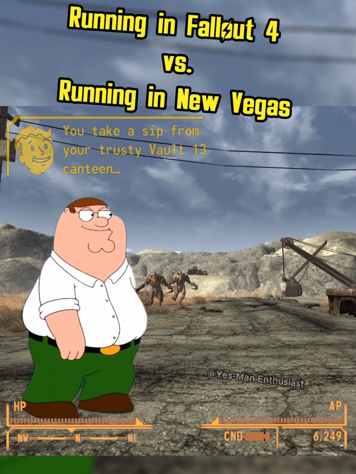 running in fallout 4 vs running in fallout new vegas #fallout #memes# falloutmemes