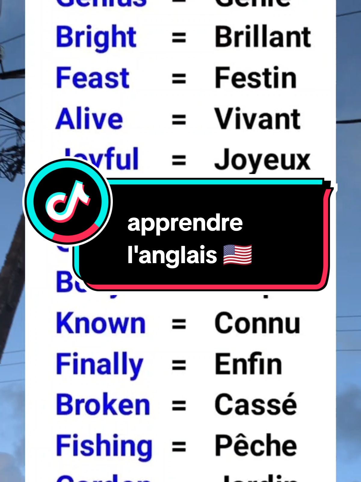 apprendre l'anglais petit à petit tous les jours avec moi  #apprendre #education #languagelearning #vocabulary #LearnOnTikTok #anglaisvsfrancais #tik_tok #learn #language #anglaisfacile #english 