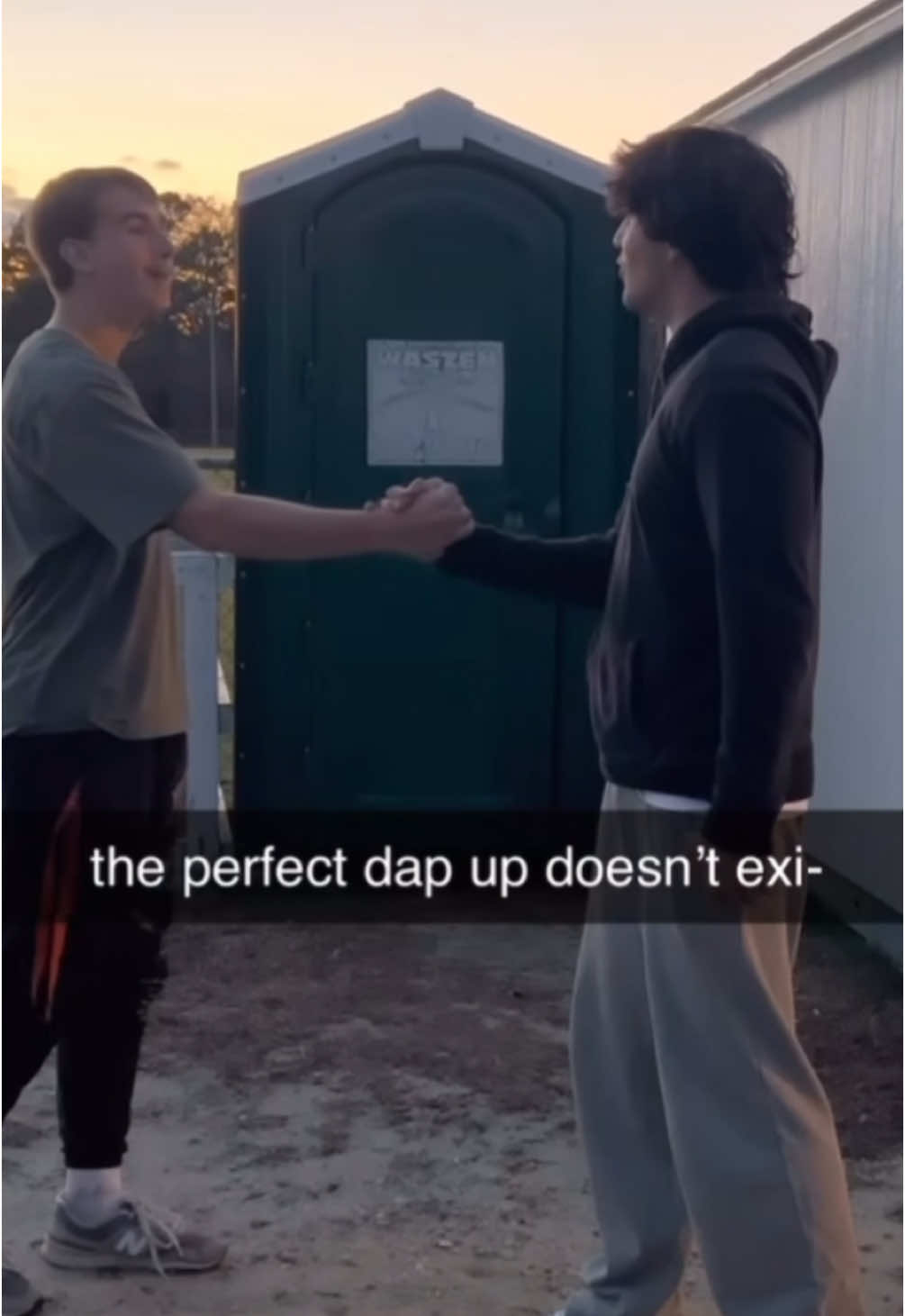 The perfect dap up #friends #portapotty #fyp 