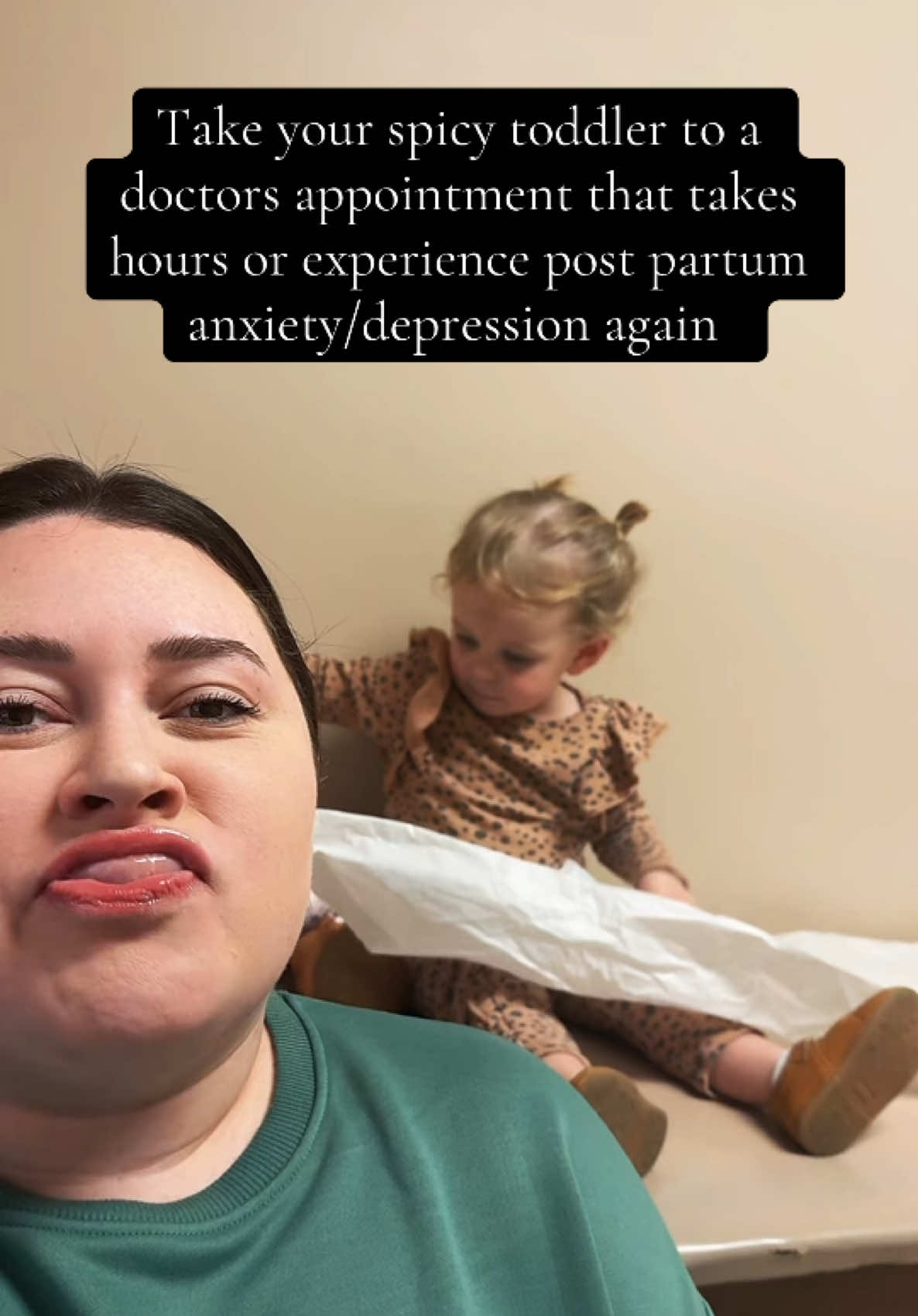 No, definitely pull the trigger, please. After sitting in this office trying to detain this child for 2 hours, I am done honey. This ain’t for the weak, but post partum anxiety was one of the darkest moments of my life, forsure. #MomsofTikTok #momhumor #postpartumjourney #postpartumdepresssion #postpartumanxiety #spicytoddler #toddlersoftiktok #toddlermom #toddlertok #toddlersbelike #imoverit #getmeoutofhere #parenthumor #parentsoftiktok #parenthood #motherhood #motherhoodunplugged #motherhoodunfiltered #motherhoodbelike 