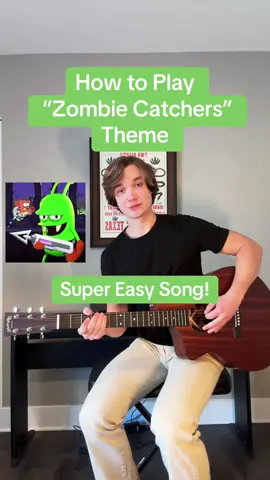 How to Play “Zombie Catchers” Theme Song 🎸 #guitartok #guitartutorial #easyguitar #musiciansoftiktok #fyp #foryou 