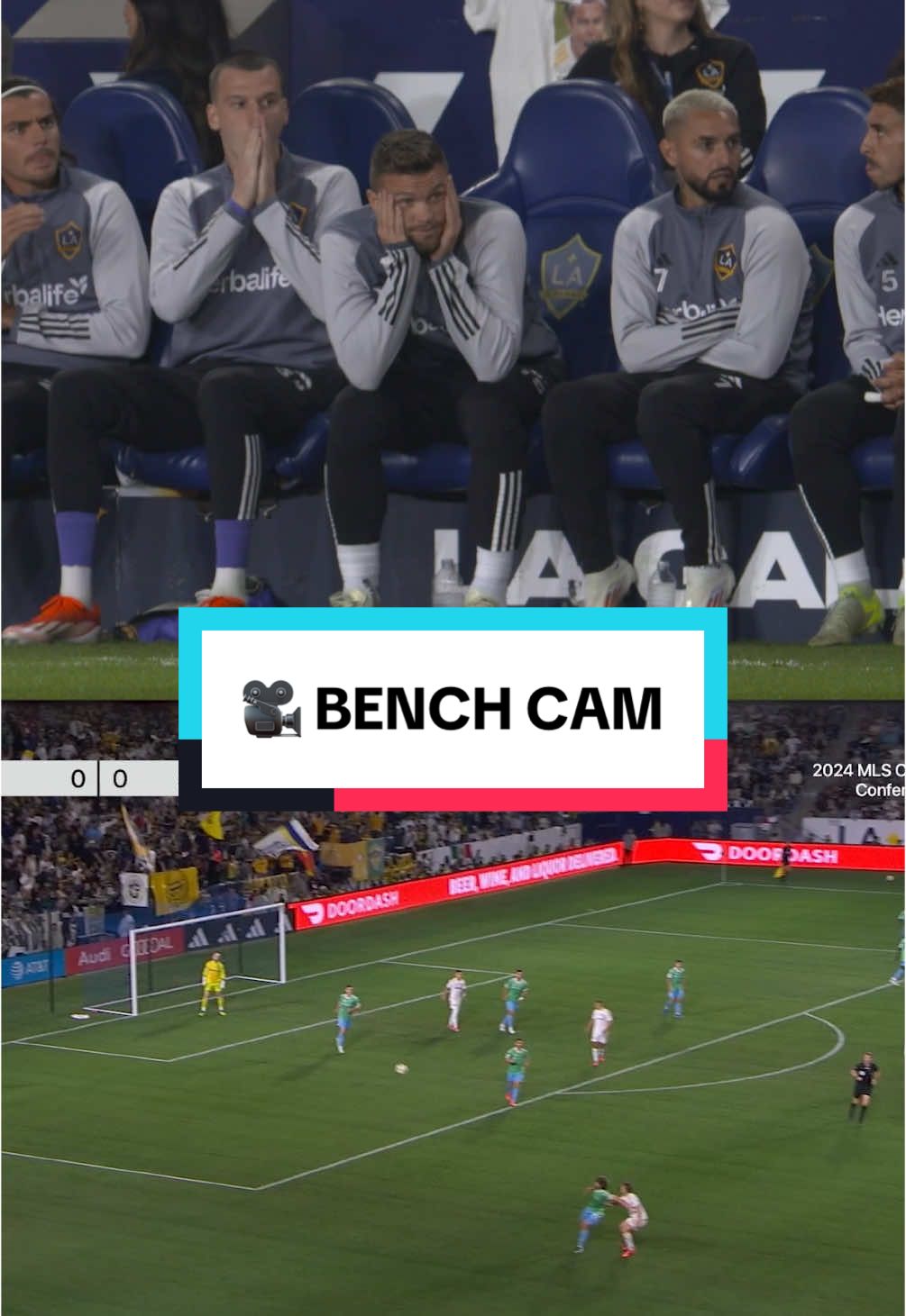 Bench cam reactions from LA vs. Seattle 🎥 #MLS #Soccer #reactions #camera // @AudiUSA #mlscupplayoffs 