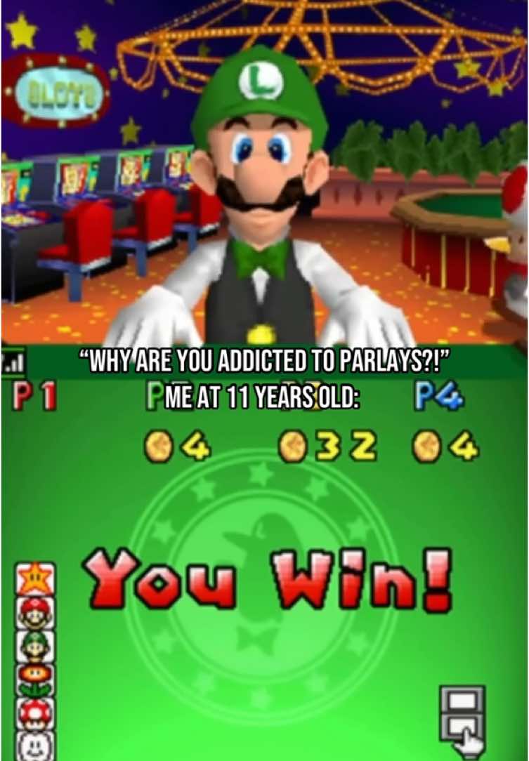 probably shouldn’t have been playing luigis casino 😅💀 jk #newsupermariobros #mariominigames #mariobros #wantedminigame #nintendo #nintendods #nintendodsi #nintendominigames #marioandluigi #wanted #fyp #viralvideo #parlay #parlays #casino #casinotok #luigiscasino #luigi #luigiminigame #youwin #parlaypicks #gambling #gamblingaddcition 