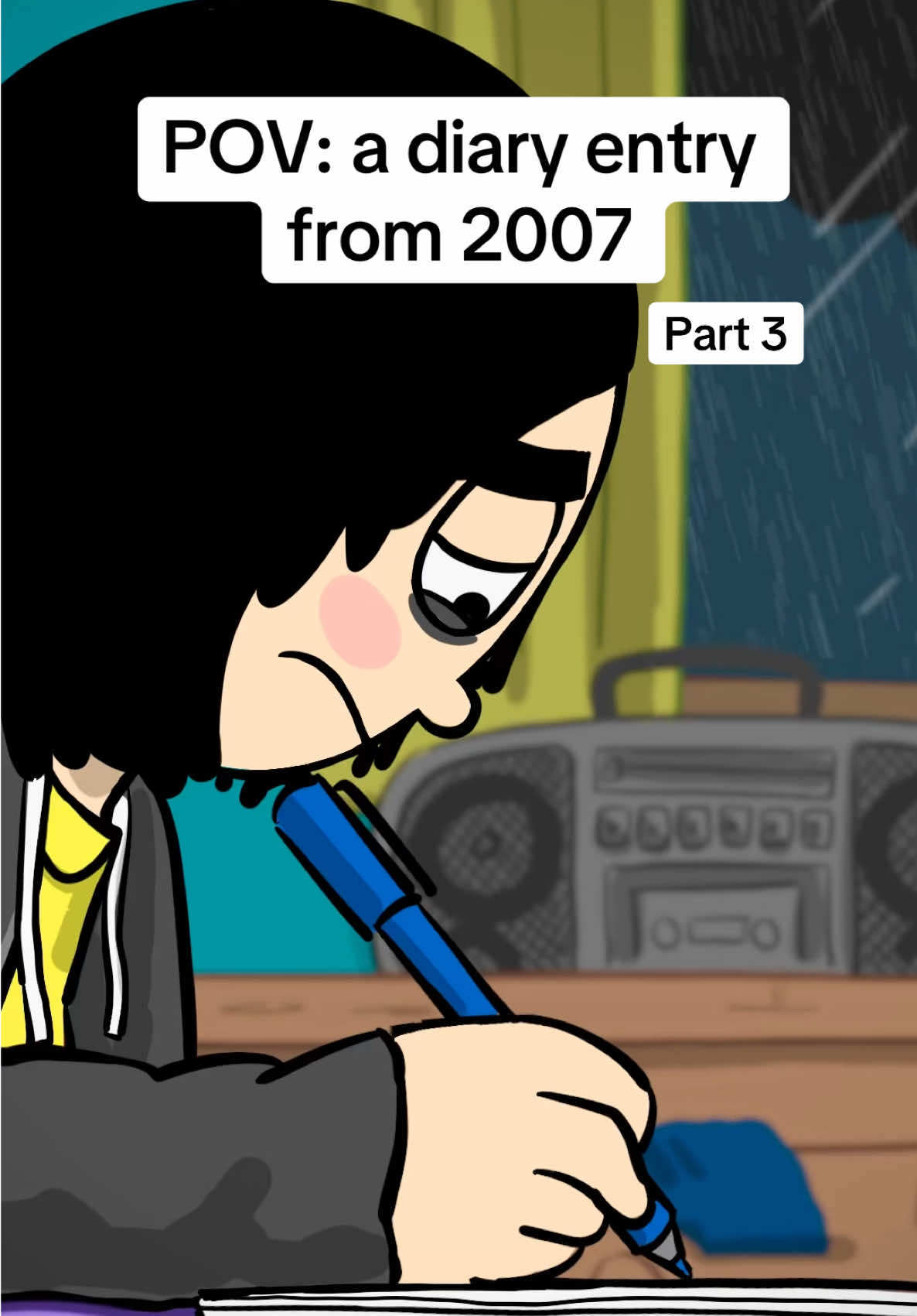 In this weeks episode of “exposing my real diary pages through animations”… O_o #2000s #2010 #y2k #animation #emo #lgbt #comedy #millennial #fyp