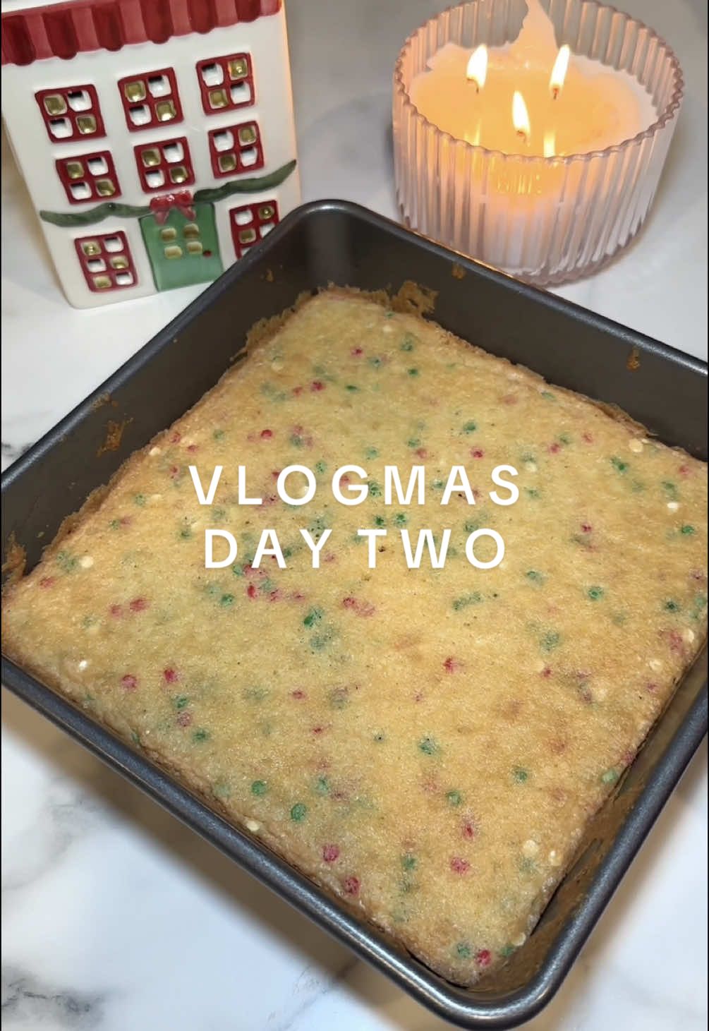 VLOGMAS DAY TWO 🎄✨🍪🎅🏼❤️ make sugar cookie bars with us!!! these were so good and so easy! Recipe: 1/2 cup butter  1 cup sugar 1 large egg 1 tsp vanilla  2 cups flour 1 tsp baking powder 1/4 cup holiday sprinkles Combine all in a cookie sheet pan  Bake at 350 for 25 mins Top with icing and enjoy!!!! Recipe from: The Country Cook #sugarcookie #sugarcookiebars #christmasbaking #christmasdessert #christmas #christmastiktok #BakeWithMe #holidaybaking #holidayrecipes #Vlogmas 