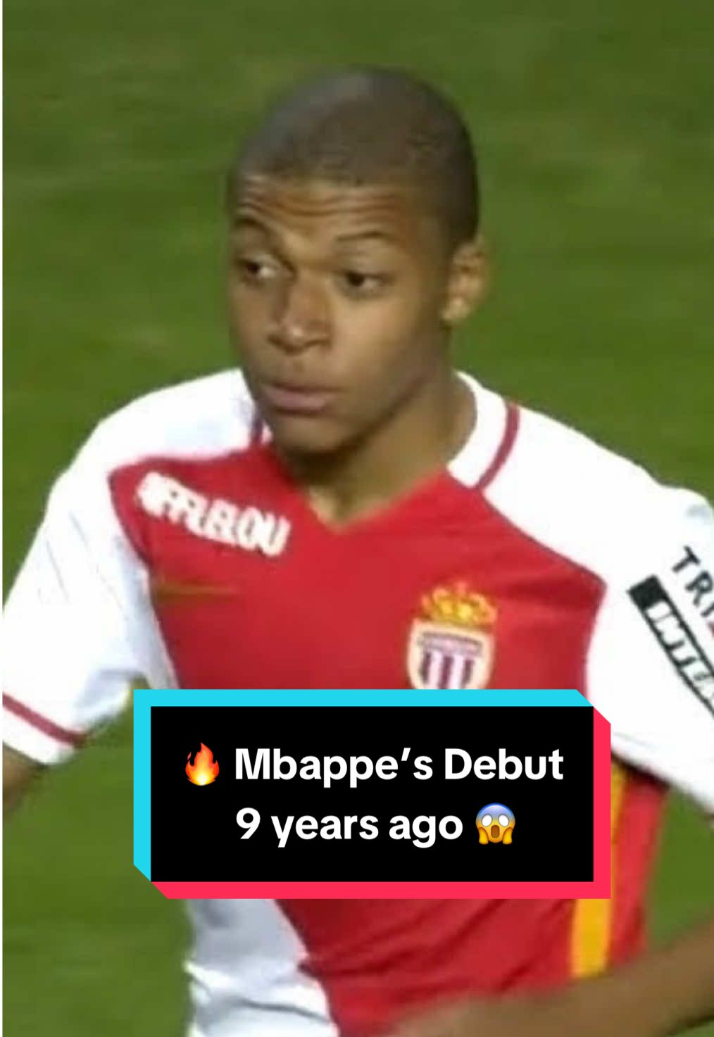 😮‍💨 Nine years ago, Kylian Mbappé made his professional debut 🔥 against Caen, rocking the AS Monaco jersey 🇲🇨 😮‍💨 Hace nueve años Kylian Mbappé hizo su debut como profesional 🔥 contra el Caen vistiendo la jersey del AS Mónaco 🇲🇨 #beINSPORTS #Ligue1 #ASMonaco #KylianMbappe