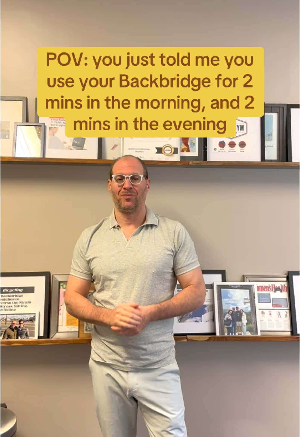 Say goodbye to back, neck, and shoulder pain with Backbridge! Use it for just 2 minutes, twice a day. The Backbridge is your go-to for improving posture, relieving sciatica, and reducing everyday pain. Whether you’re at home, in the office, or at the gym, it’s a game-changer for your daily routine. Start at a lower level, then gradually increase the level as your pain and flexibilty improves. #nyc #backbridge #thebackbridge #backpain #backpainrelief #neckpain #neckpainrelief #shoulderpain #shoulderpainrelief #sciatica #posture #yoga #workout #workoutroutine #chiropractor#Loveyourboobs 