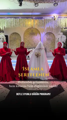 Hollanda’da bir İLK: Defle oyunlu kınasını ve düğününü yapmış olduğumuz, İslamla  şereflenen, müslüman olan Hollandalı gelinimiz, Lara kardeşimizin muhteşem ötesi pogramını büyük bir heyecan, coşku ve canı gönülden severek tamamladık elhamdulillah. Başta gelinimiz olmak üzere tüm misafirlerimiz bir ilki yaşamış oldular. Defle oynamak nasıl olur diye tereddütte olan , ön yargıyla gelen bazı misafirlerimiz, bizimle birlikte müzikli düğünlerden daha fazla coştuklarını her halleriyle hissettirerek, dile getirerek musmutlu ayrıldılar. Kısacası sünnete uygun düğün olmasından kaynaklanıyor olsa gerek, Rahmani üstün bir coşku ve bereket vardı. Biz de düğün sahipleri kardeşlerimize elimizden geldiğince can simidi olduk, yardımlarına koştuk, destek verdik ve zafere ulaşmalarına yardımcı olduk. Takdir Allah’tadır. Dileriz bu tür düğün dernek yapmak isteyen kardeşlerimiz çoğalır ve onlara destek oluruz. Hepiniz sağlıcakla kalınız canlar! #fy #foryoupagе #revert #halalwedding #muslimwedding #dinidüğün #duff #daff #def #duffonly #defonly #bride #weddingday #kınagecesi #deflioyunhavaları #deflioyun #bayanmüzikgrubu #bayanilahigrubu #bayanmüzikgrubuavrupa #bayanilahigrubuavrupa 