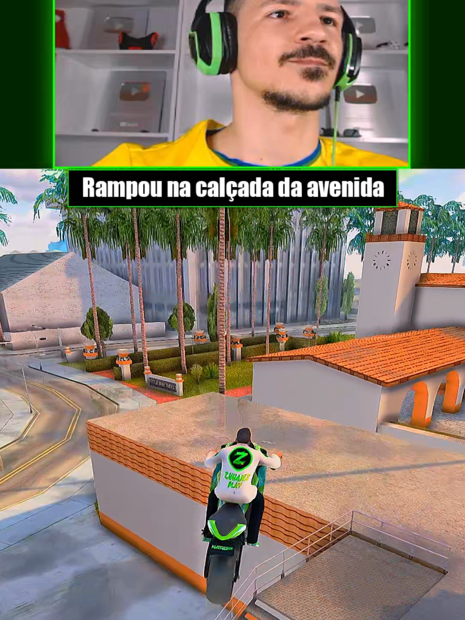 Rampou na calçada da avenida na fuga #forupage #gta #game #fyp