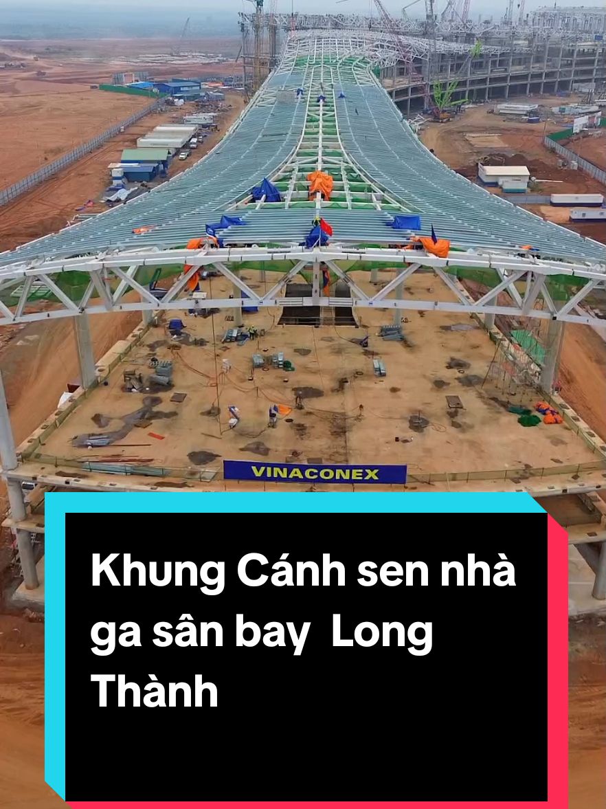 Sân Bay Long Thành - Cận Cảnh cánh sen lên hình ga hành khách. (Long Thanh airport close up lotus petals on passenger terminal ) #drone #sanbaylongthanh #viral #xuhuong2024 #kiniem #namdinh