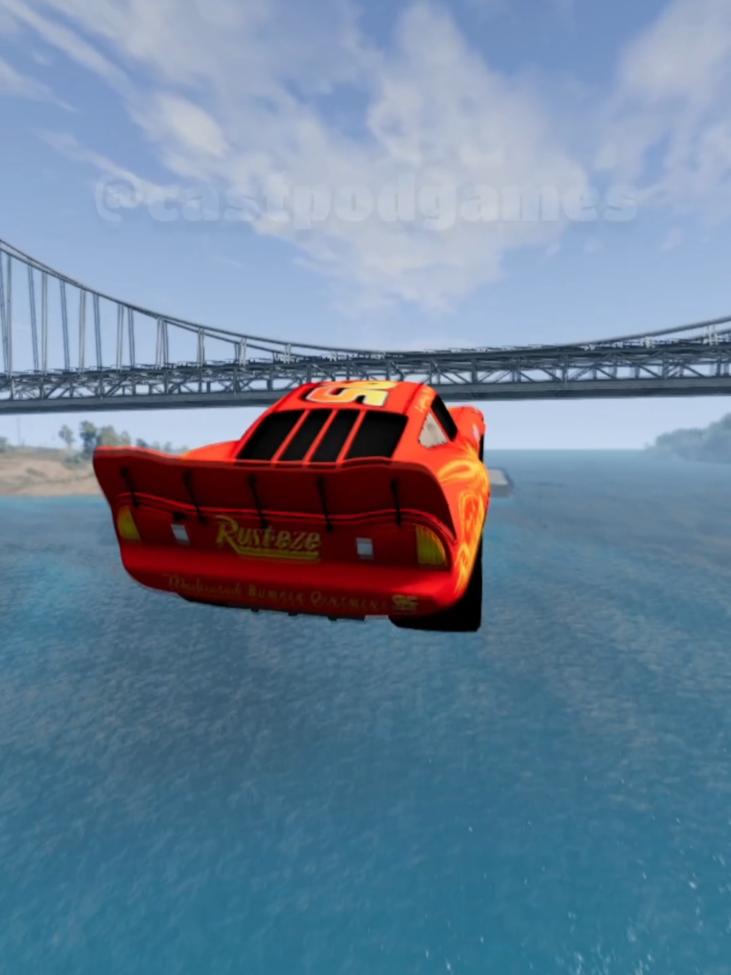 Qual carro da pixar pula a ponte gigante? #beamngdrive #beamng #gaming #carros #mcqueen