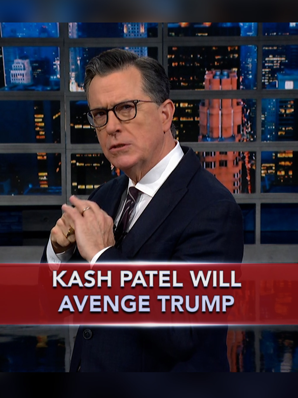 FBI director nominee Kash Patel is putting Trump's enemies and the media on notice. 👀 #Colbert