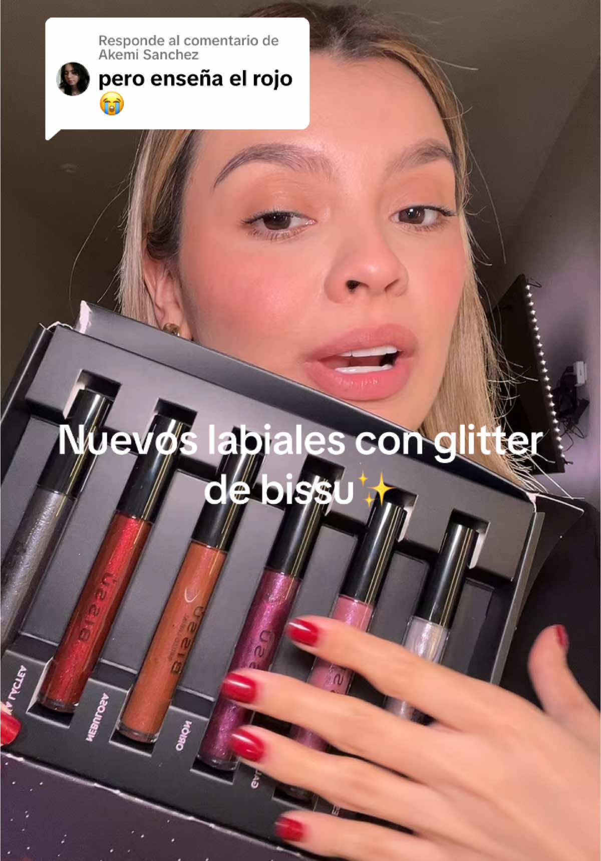 Respuesta a @Akemi Sanchez nuevos gloss con glitter de bissu✨❤️ #bissu #maquillaje #maquillajeconomico #gloss #glitter 