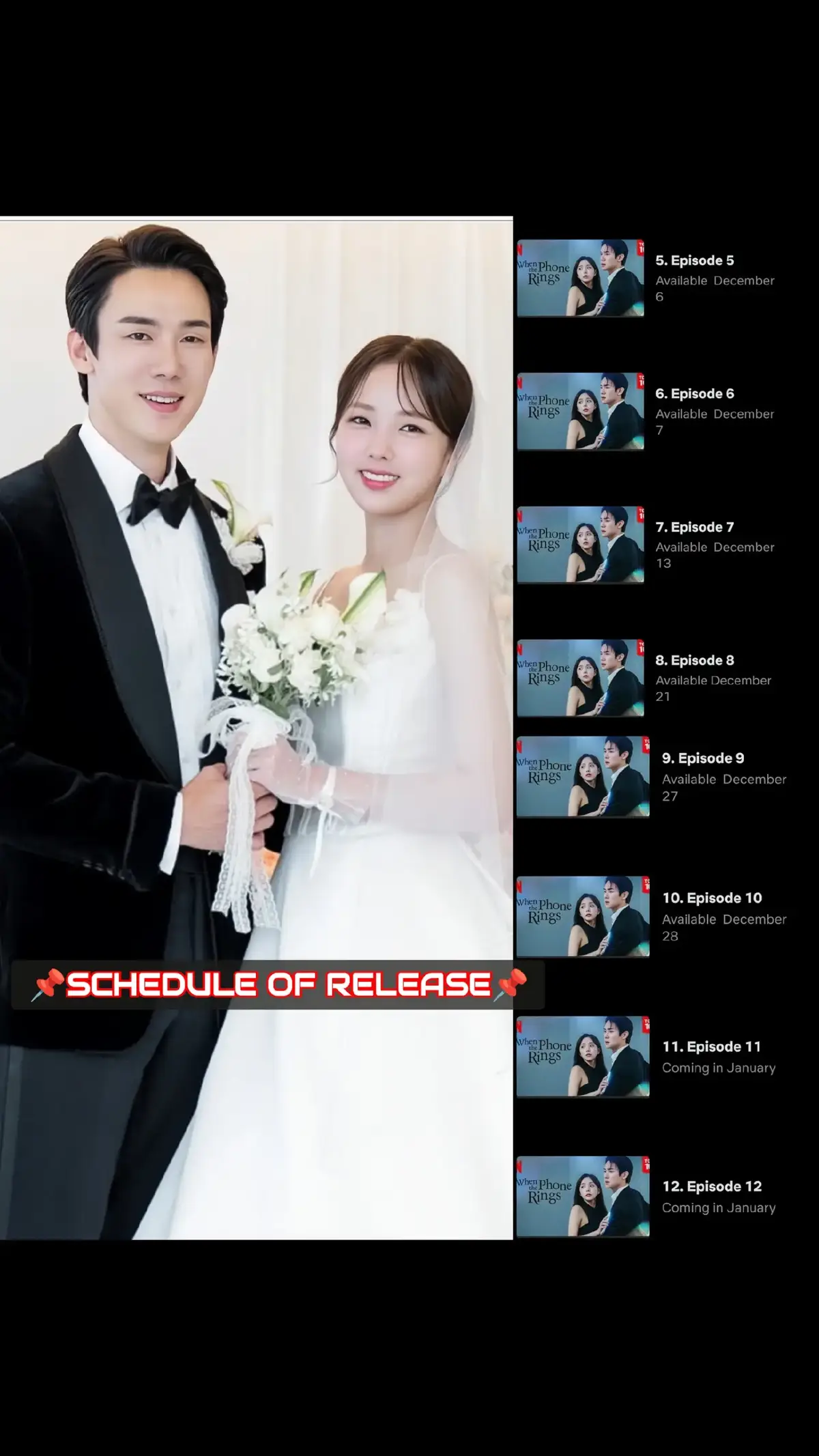 📌Sa mga nagtatanong po sa sched of release/episode... Ito po sched ng release sa Netflix.🤗👇 #WhenThePhoneRings #ChaeSooBin #YooYeonSeok #kdrama 