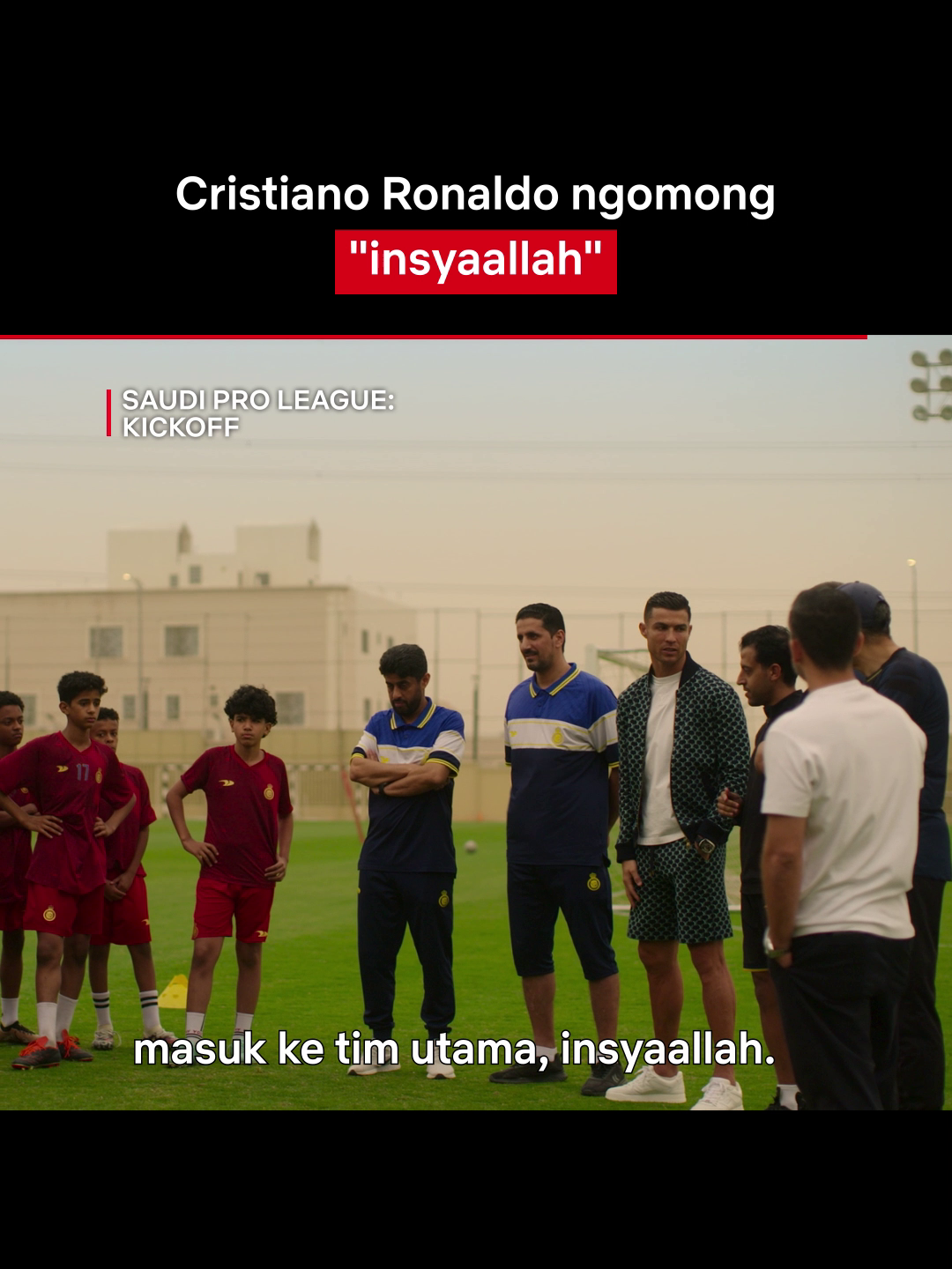 Pengen jadi pemain sepak bola pro? Dengerin CR7 nih! ⚽️ #CR7 #ChristianoRonaldo #SaudiProLeagueKickoff #Football #SepakBola #Netflix #Indonesia