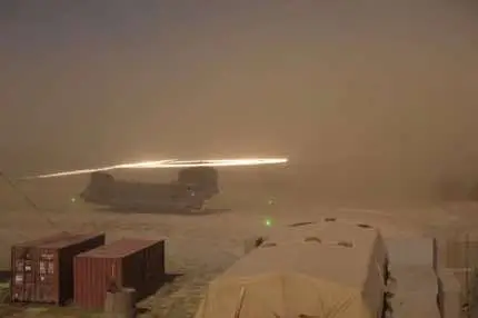 Military helicopters flying through a sandstorm can create the spectacular Kopp-Etchells Effect, a phenomenon where the rotor blades appear to emit sparks or a glowing halo. This occurs due to sand and dust particles impacting the titanium edges of the blades at high speeds, causing a process called triboluminescence—light produced by friction. The harsh environment intensifies the effect, as the blades encounter constant abrasion from sand grains. Named after two fallen soldiers, this effect is a stark visual reminder of the dangers and beauty of operating helicopters in extreme conditions, blending science and the raw intensity of military operations. #historydaily #usaf #usaveteran #airforce #armyhistory #sandstorm 