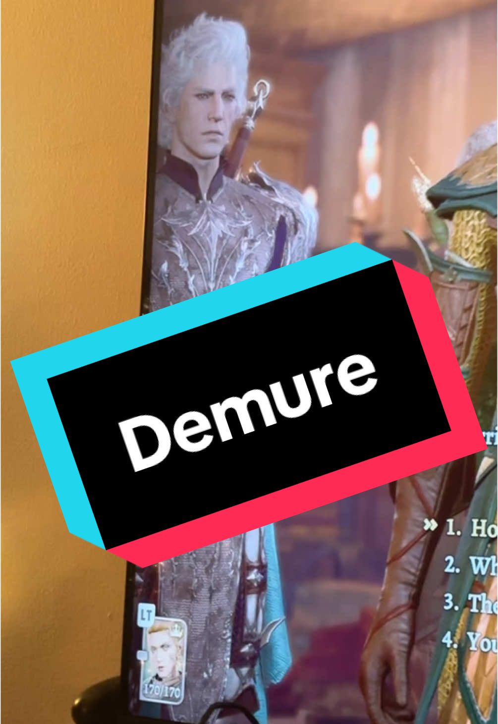 In my defense, I have never once seen him stand like this before, and I wasn’t prepared for how adorable it would be 🤭 #gaming #gamer #bg3 #baldursgate3 #astarion #demure 