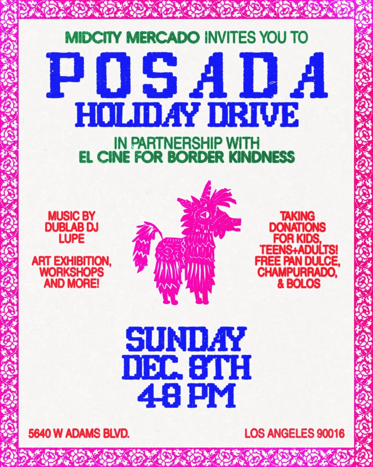 This Sunday!! @Midcitymercado is throwing a holiday drive 🪅 come out, bring a toy & celebrate with us 💝 4pm-8pm #losangeles #holidaydrive 