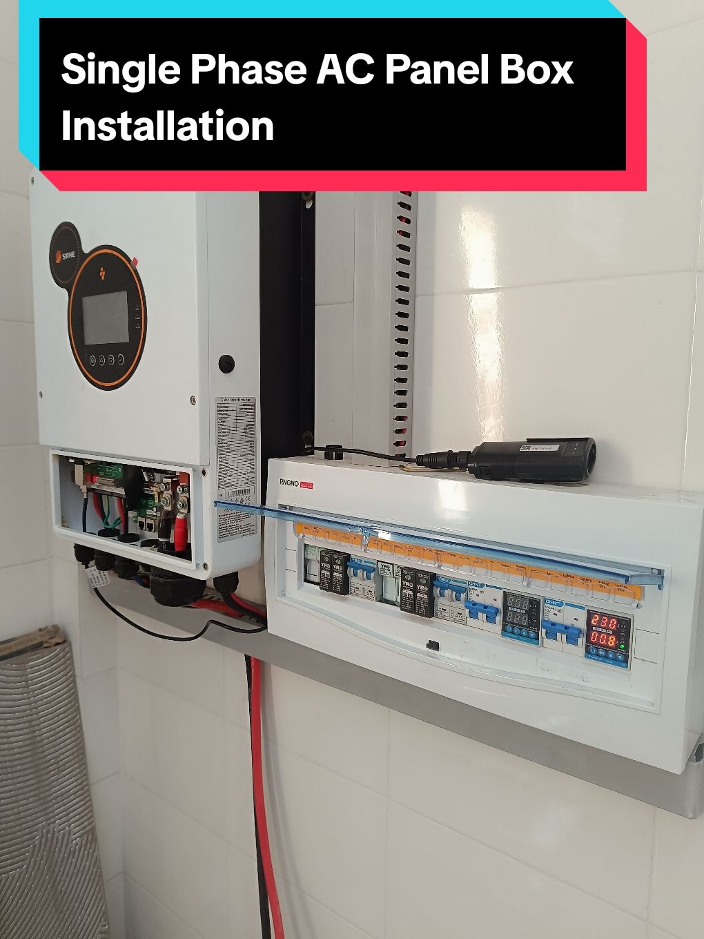 Single Phase Solar and AC Panel box Installation for Hybrid Solar Inverter  #electronicknowledge  #knowledgesharing  #solar_installation  #greenmaxmyanmar 