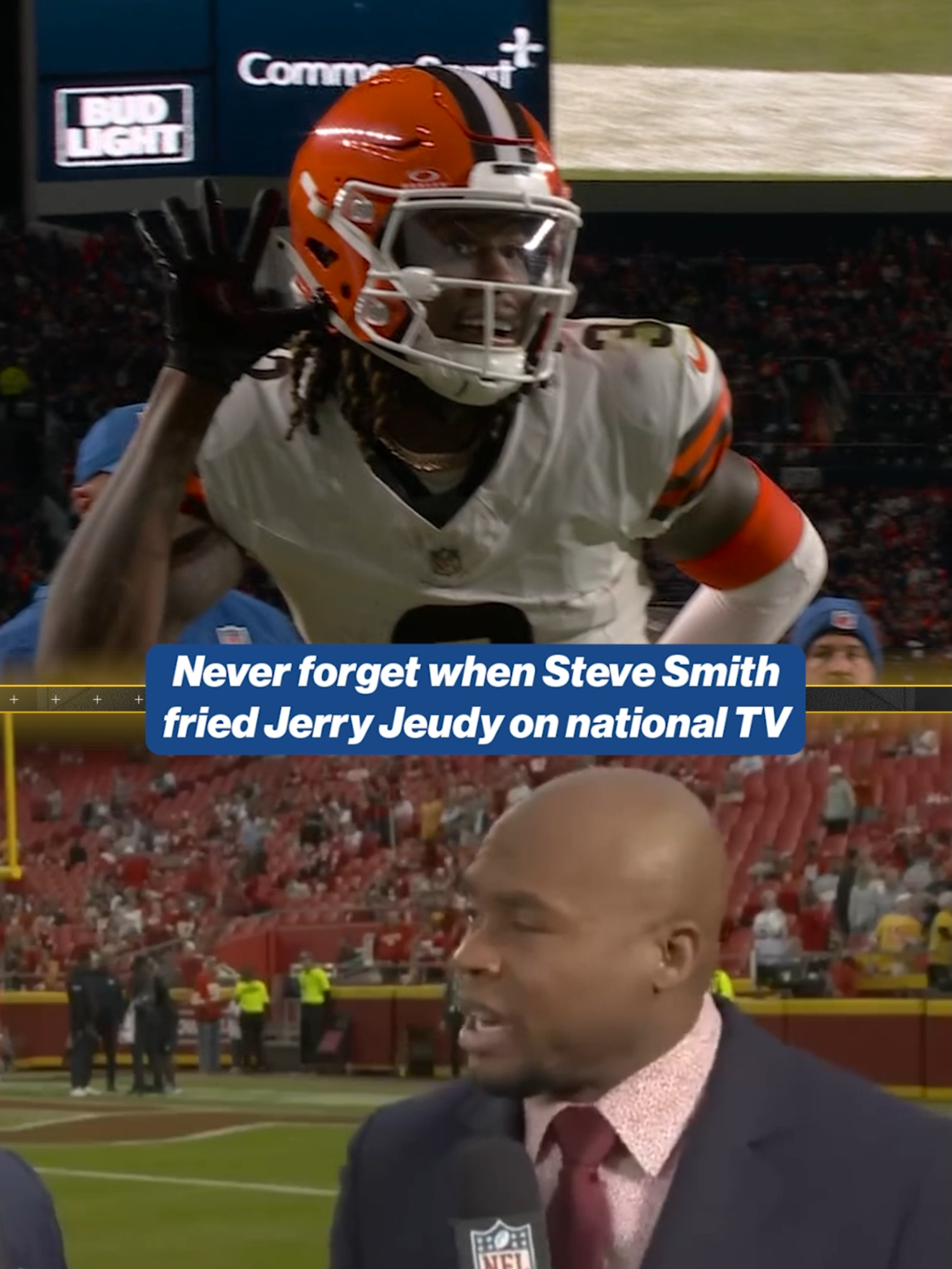 The randomest mic drop 😂 #nfl #nfltiktok #nflfunny #clevelandbrowns #jerryjeudy