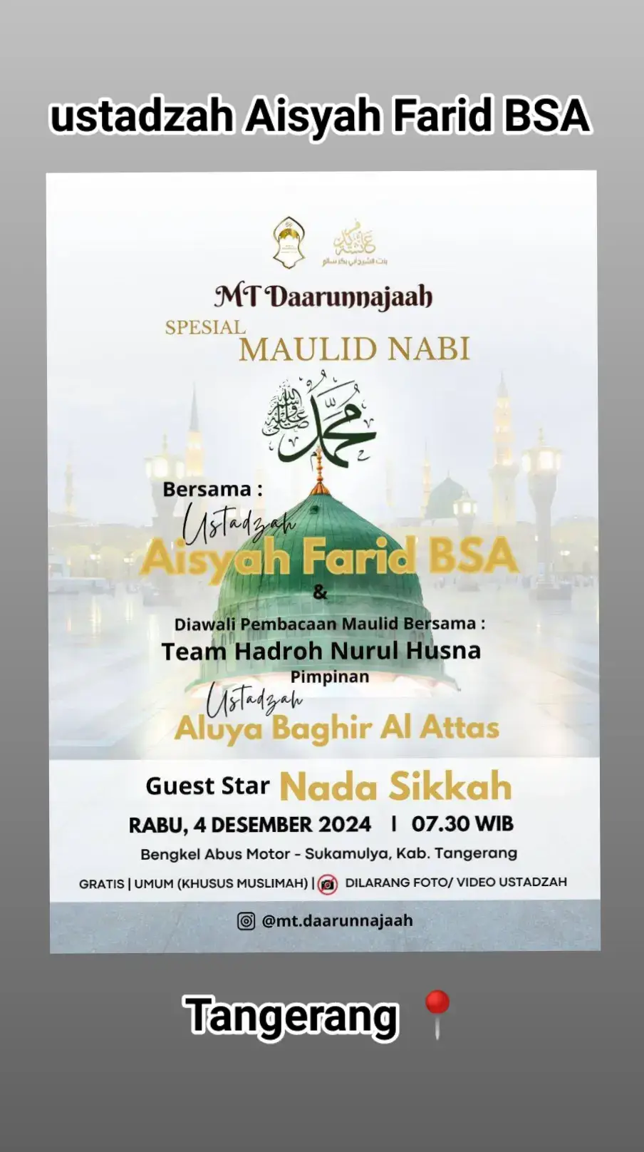 Rabu, 4 Des 2024 Tangerang #UstadzahAisyahFarid #aisyahfaridbsa #pecintaustadzahaisyahfaridbsa #ustadzahaisyahfaridbsa #CahayaHijrahEvent #fypシ #beranda #4u #fyp #beranda #nadasikkah #tangerang 