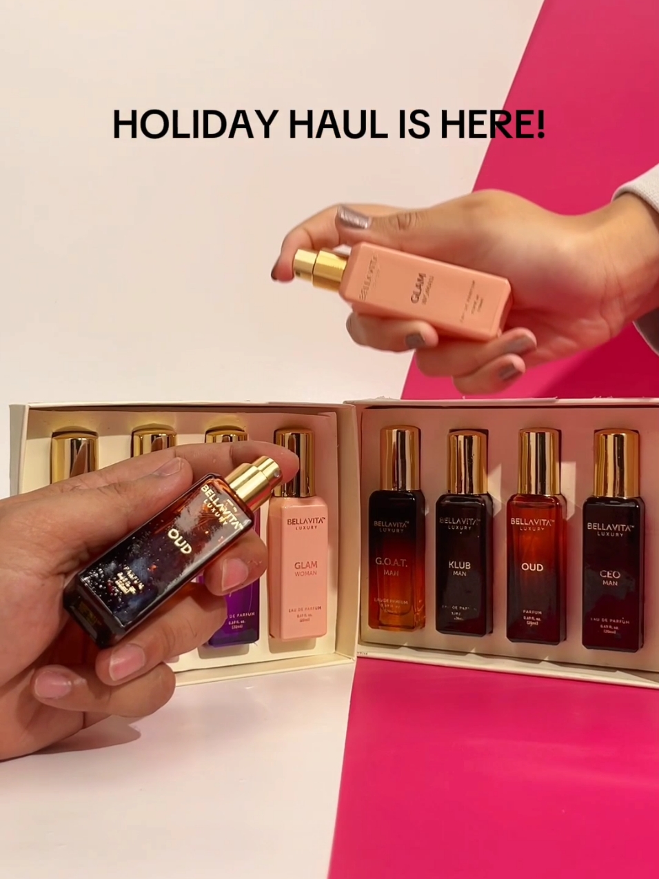 Holiday Haul is Live Now! Enjoy up to 45% OFF on All Products. Luxury fragrances without breaking the bank? Yes, please! Try our best selling perfumes for men and women. Smell good all day with the Him and Her Gift Set by BellaVita Luxury. Get it on the TikTok shop right now. #BlackFridayDeals #BellaVita #BellaVitaLuxury #fragrancetok #perfumetok #fallfragrance #fallaesthetic #fallperfumes #autumn #autumnvibes #blowout #vanilla #bundles #fallscents #scent #allnatural #vanillaperfume #essentialoils #scents #ugccommunity #closure #selfcarefinds #TikTokBeauty #beautyessentials #smellsgood #perfume #eaudeparfum #perfumetok #fragrancetok #fragrancetiktok #relateable #relatabletiktok #Perfumeinspo #parfumviral #perfumelovers #gift #giftideas #gifts #blackfriday #holiday #selfcareroutine #relaxation #oil #selfcaretiktok #perfumecollection #satisfy #parfum #SuperBrandDay #TikTokShop #tiktokmademebuyit #fallfashion #spotlightfinds #winterfashion #flashsale #giftsforher #fallvibes #girlythings #giftidea #giftsforhim #fallfashiontrends #holidaygifts #christmaslist #affordablefashion #spotlight #tiktokshopdeals #giftforher #glamour #blackfridaysale #warm #giftideasforher #holidayfun #fyp