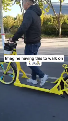 This is a unique electric walking bike. Unlike traditional bikes, it has a treadmill integrated into its design. When you walk on the treadmill, your movement powers the electric motor, propelling the bike forward. It allows users to experience outdoor exercise at speeds up to 17 mph with a range of about 40–60 miles per charge. This design combines fitness and transportation in an eco-friendly way, offering a low-impact workout while enjoying the outdoors. #china #technology #electricbike #innovation #tech #explore #Fitness #sports #exercise #lopifit #bicycle #cycling #cyclist #workout #outdoor #adventure #EcoFriendly #climatechange #earth #earthfocus #athlete #bike 