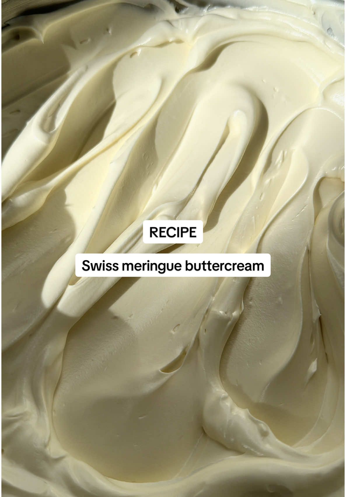 Swiss Meringue Buttercream (the best buttercream for cake decorating in my opinion) 🤍 Ingredients 300g caster sugar 200g egg whites 400g unsalted butter, cubed and softened 1 tbsp vanilla extract (or vanilla bean paste) Pinch of fine sea salt (approx. 1/8 tsp) 1. In the bowl of a stand mixer, combine the sugar and eggwhites. Place over a small saucepan of simmering water, stirring constantly until the mixture reaches 70°C and the sugar is completely dissolved. (Do not let the bottom of the bowl touch the water.)  2. Remove from the heat and using the whisk attachment of your stand mixer, beat on medium-high speed until it reaches stiff glossy peaks and the bowl is cool to the touch (approximately 10 minutes). Switch over to the paddle attachment and on low speed, add in the butter, one cube at a time. Mix on low-medium speed for 7-10 minutes until silky smooth. Add vanilla extract and salt, and mix for a further 1-2 minutes to combine.  *If your buttercream splits, it’s usually because the butter is too cold, but there is an easy solution. Simply take out a few tablespoons of the buttercream and microwave for 5 seconds until very soft. Add back into the bowl and continue mixing on low speed to bring it back together. Tips for a perfect result every time: - Weigh your ingredients accurately. - Use a digital candy thermometer to get accurate temperature reading of meringue mixture. - Use a stand mixer not handheld beaters as you need both a whisk and paddle attachment. - Make sure butter is at room temperature and very soft, but not melted. #swissmeringuebuttercream #smbc #buttercream #cake #cakedecorating #swissmeringue #buttercreamfrosting 