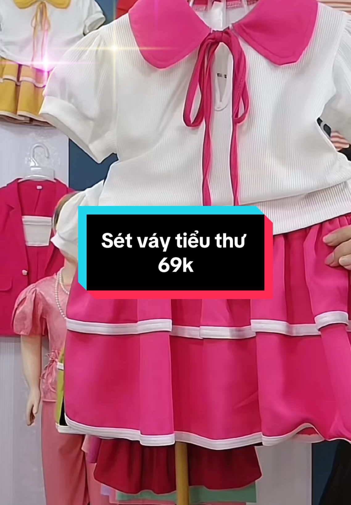 Sét chân váy phối áo sơ mi siêu xinh nha ba mẹ #xuhuongtiktok2024❤️🌈✔️ #xuhuong #thinhhanhtiktok #training #thoitrangchobeyeu #thoitrangchobe #setvayao #setvaytieuthu #setvaybegai #