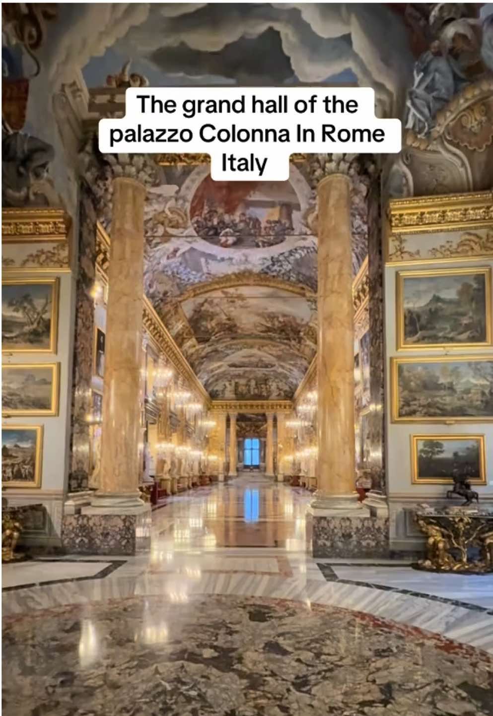 The breathtaking grand hall of the Palazzo Colonna in rome Italy. We got to take a private exclusive tour of the gallery thanks to the amazing comoany @creative_destinations_hotels. This gallery has the wow factor and a must see in rome. I can help arrange a tour contact  me today to book your hotel stays and all your stunning exclusive tours. #palazzocolanno #palaces #gallery #galleriesoftheworld #amazingplaces #privatetours #breathtakingplaces #luxurytraveladvisor #luxury #luxurylife #luxurylifestyle #viral #viralvideo #followmytravels 