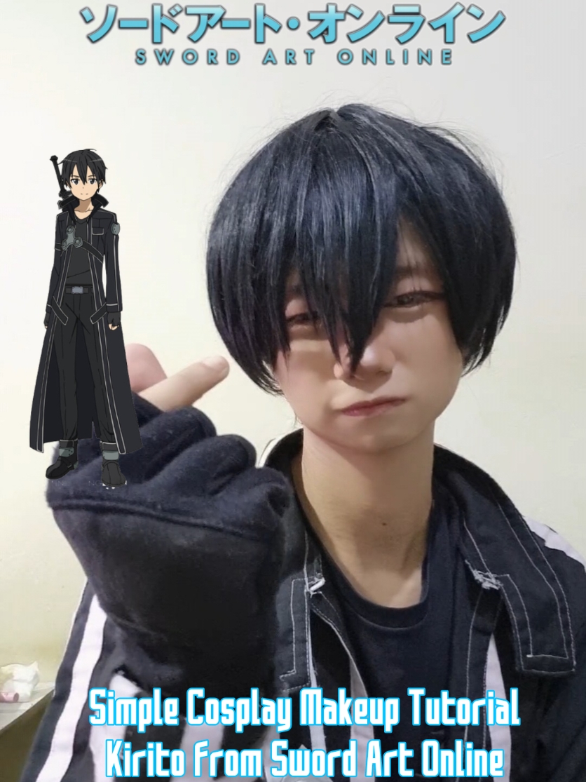 Simple Kirito Cosplay Makeup Tutorial Kirito from Sword Art Online #cosplay #cosplayer #kirito #swordartonline #makeuptutorial #makeup #cosplaytutorial #kiritocosplay #anime #viral #fypage 