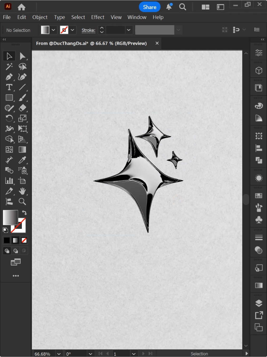 Adobe Illustrator 2025 Tips - How to Create a Metal Texture Effect #ducthangds #designtools #illustratortutorial #illustratortips #illustratorskills #illustratortricks #illustration 