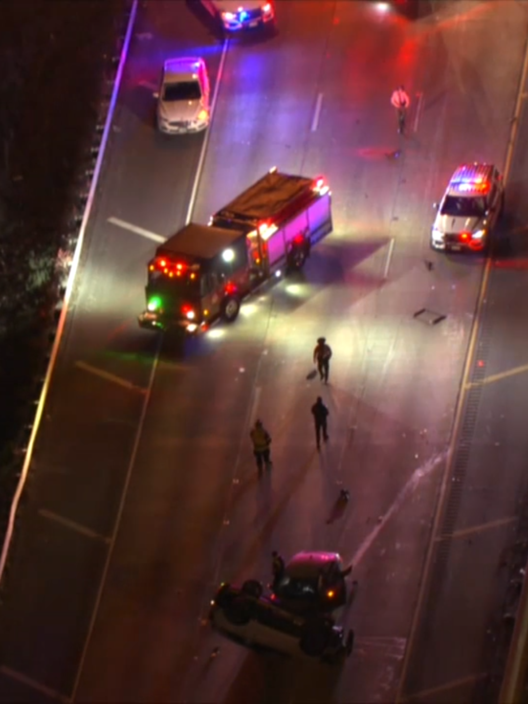 The southbound lanes of I-57 were shut down in the south suburbs on Tuesday morning. The crash happened on I-57 near 127th Street and left a closure between Burr Oak Avenue and the Cal-Sag Channel Bridge. Chopper 7 was over the scene around 6 a.m. Two vehicles were involved in the crash. Video shows as one of the cars rolled over onto the second car. So far, minor injuries have been reported.