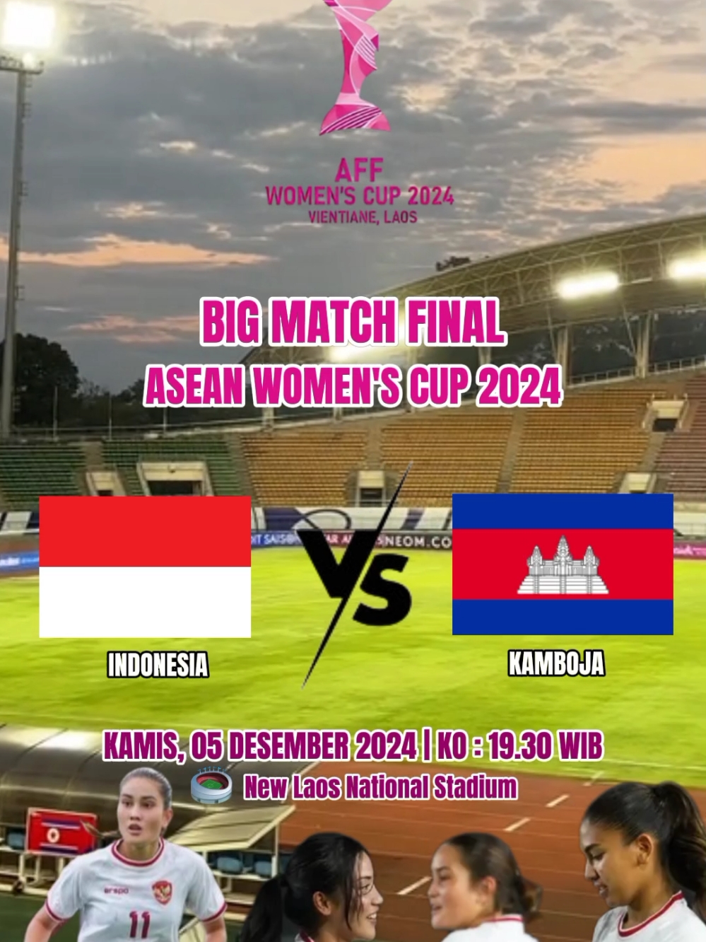 Jadwal Timnas Indonesia vs Kamboja di Final Piala AFF Wanita 2024 🏟️New Laos National Stadium #timnasindonesia #finalaff #timnasputri #aff #indondsiavskamboja #liga #timnas #indonesia #ultrasgaruda #lagrandeindonesia #suporterindonesia  #timnasday #pssi #sepakbola  #sepakbolaindonesia #ligaindonesia  #timnassenior #kitagaruda #bolaindonesia #aseanwomen  #beritabola #football #match #bola #garudamuda #timnasgaruda  #ultrasgaruda  #beritasepakbola #persibday #jerseyfutsal #fyp #fyp #foryou #viral #foryoupage #trending #xyzbca #fypage #parati #tiktok 