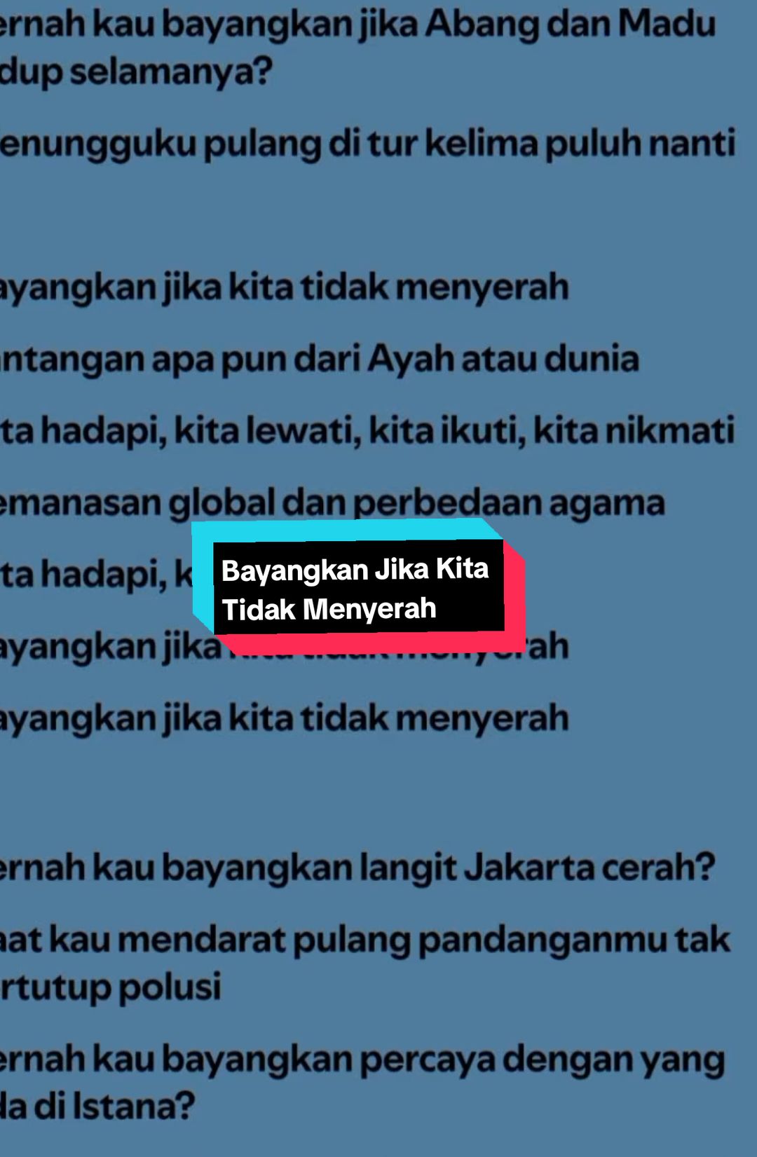 Bayangkan Jika Kita Tidak Menyerah | Hindia #LYRICS #Hindia #bayangkanjikakitatidakmenyerah 