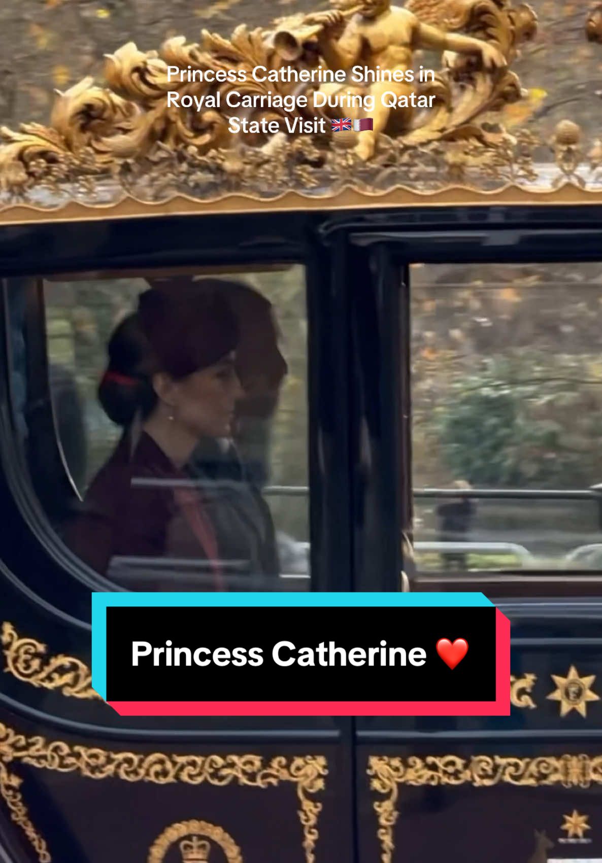 Prince William & Princess Catherine spotted in a Royal Carriage during the Qatar State Visit in London 🇬🇧🇶🇦 #fyp #foryoupage #princessofwales #princesscatherine #princesskate #katemiddleton 