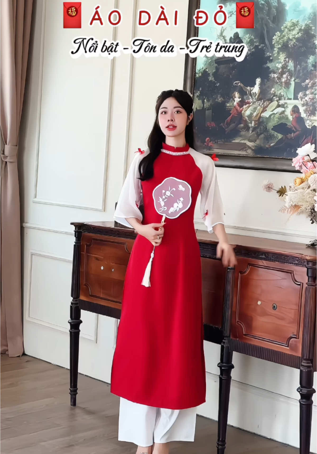 Năm mới mặc màu đỏ may mắn cả năm nha các nàng 🧧🌸 #aodaido #aodaiTet2025 #aodaicachtan #aodaivietnam #aodai #siinhouse 