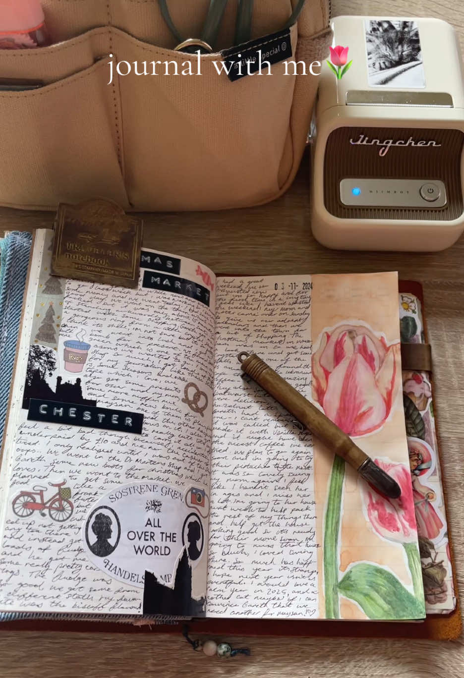 Was meant to do a reading log update but my label maker ran out 💔 so my label printer here is just for decoration:’) #journaling #journalwithme #watercolor #writing #travelersnotebook 