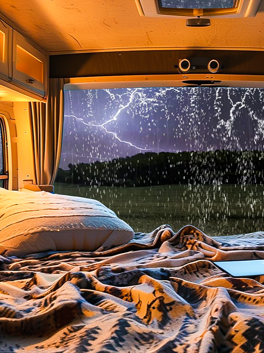 Calming Heavy Rain on a Camper with Thunder and Soft Winds for Better Sleep and Deep Relaxation #rain #sleep #asmr #relaxing #camping