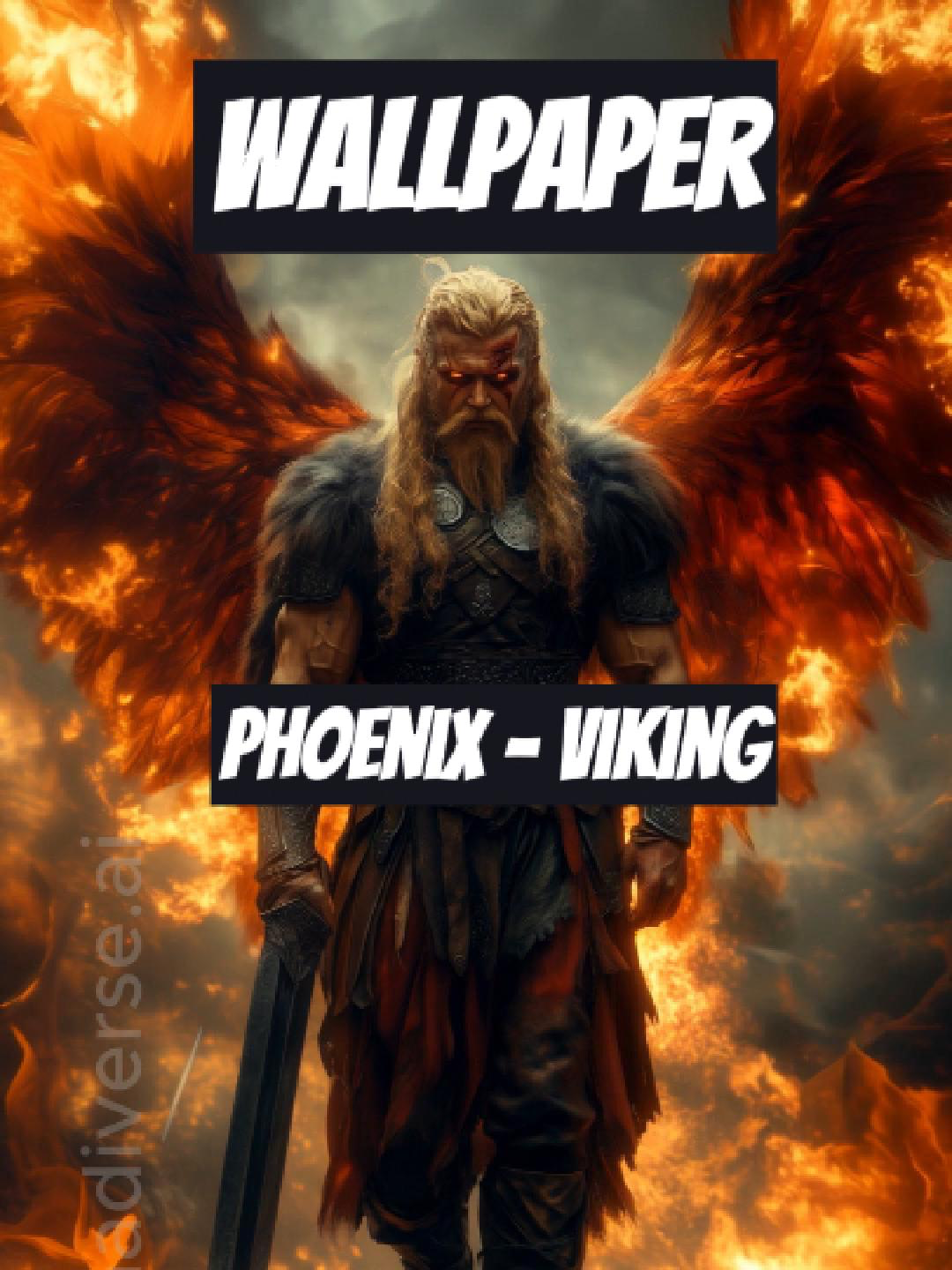 #phoenix to #viking #transformation in #wallpaper Style. #ai #midjourney #fire #haadiverse #fantasy #Mythology #Fusion #bestwallpapers #livewallpaper #firebird